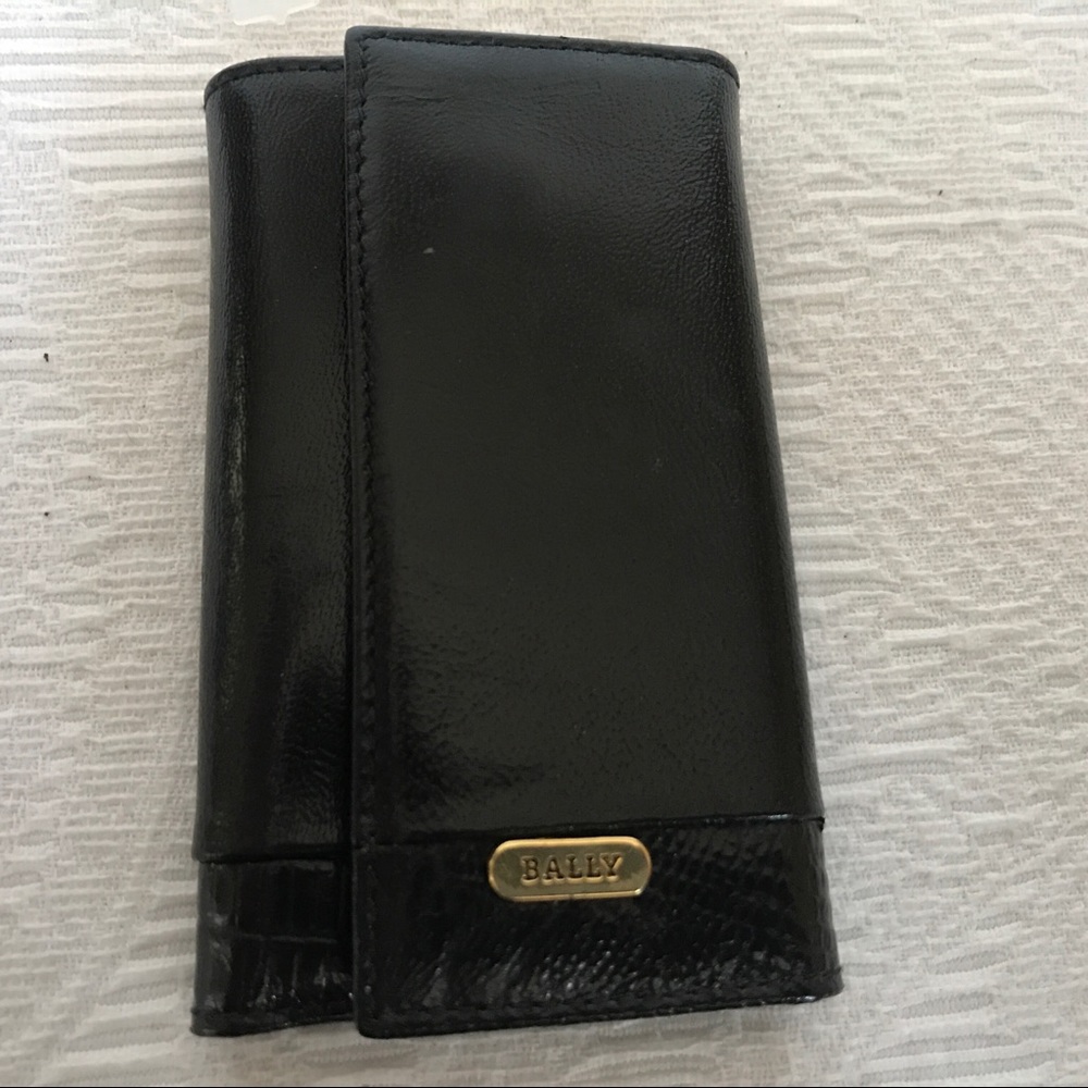 NWOT Bally black leather key holder